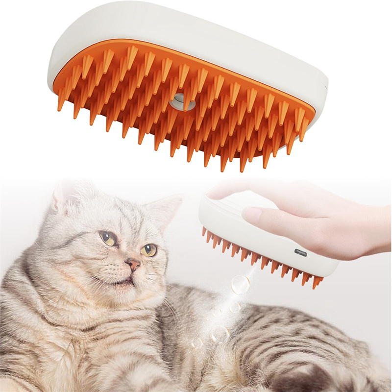 USB Rechargeable Pets Steam Brush Spray Massage Comb Pet Grooming Tools Cat Steam Comb Pet Products — image 5