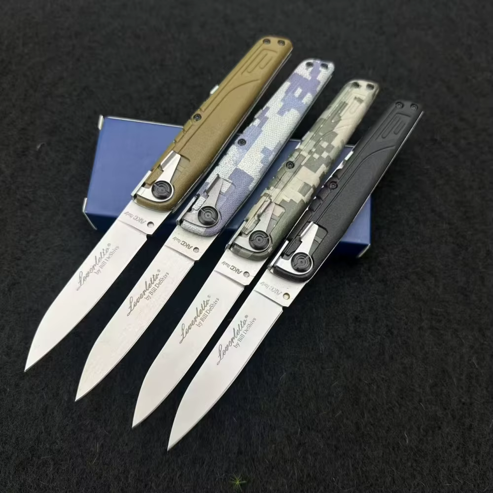 AKC ITALY LEVERLETTO Bill DeShivsOutdoor Hunting Pocket Knife ABS Handle 440C Blade EDC Outdoor Hunting Survival Camping Knives — image 2