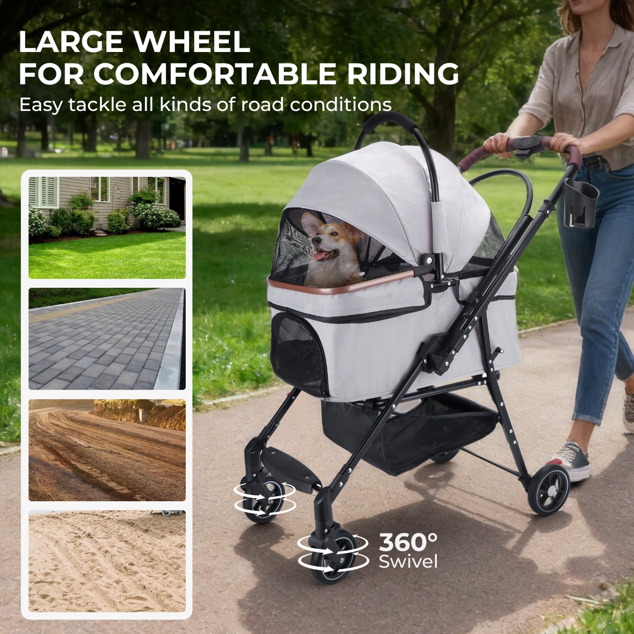 Carrito De Paseo Plegable Para Pequeños Perros Y Gatos — imagen 4