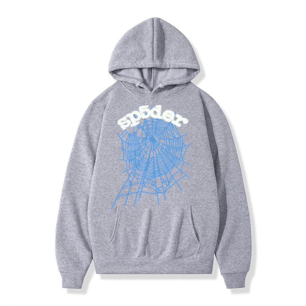 Western Hip Hop Spider Web Long Sleeve Hooded Sweatshirt Unisex — image 12