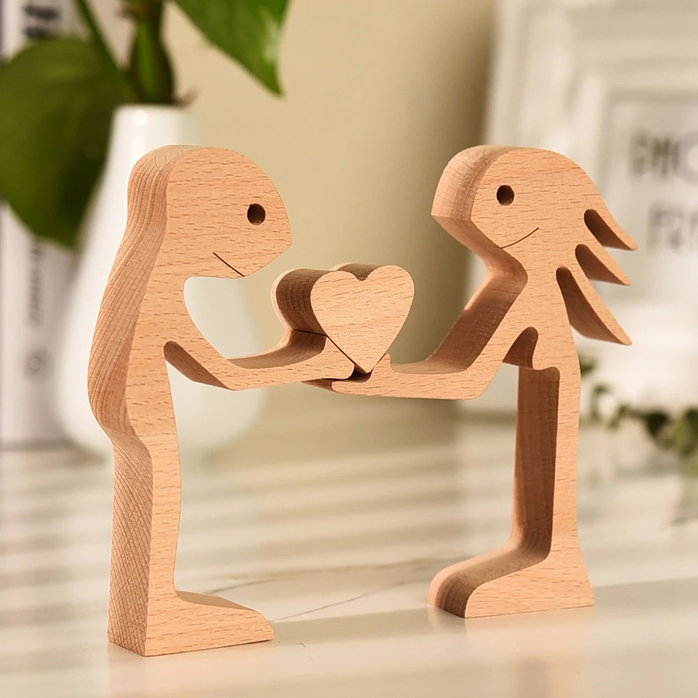 Escultura de Madera para Decoración de Hogar con Perro y Dueño - Regalo de Navidad para Amantes de los Animales — imagen 66