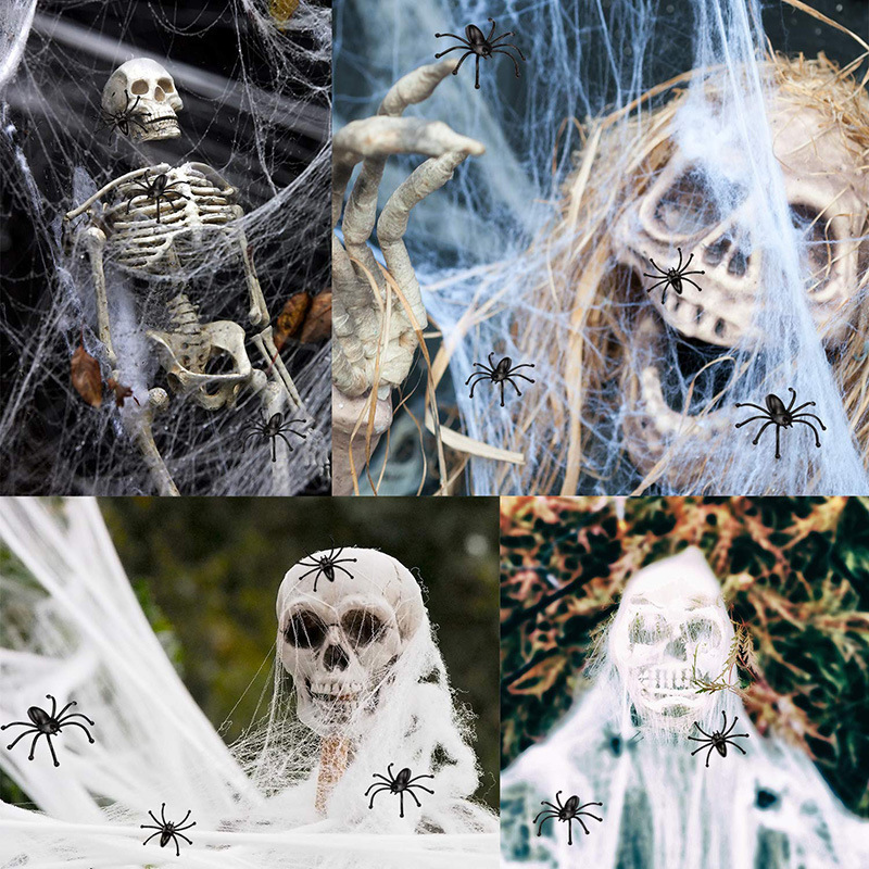 Halloween New Spider Web Triangular Net Simulation Oversized Plush Spider Ghost Festival Indoor And Outdoor Decorative Props — image 3