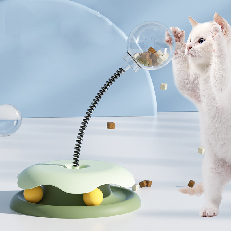 Alimento para Gatos con Fuga 2 en 1 Juguetes Giratorio y Pelota de Resorte, Entretenimiento Divertido para Kitten y Formación de Gatos — imagen 7