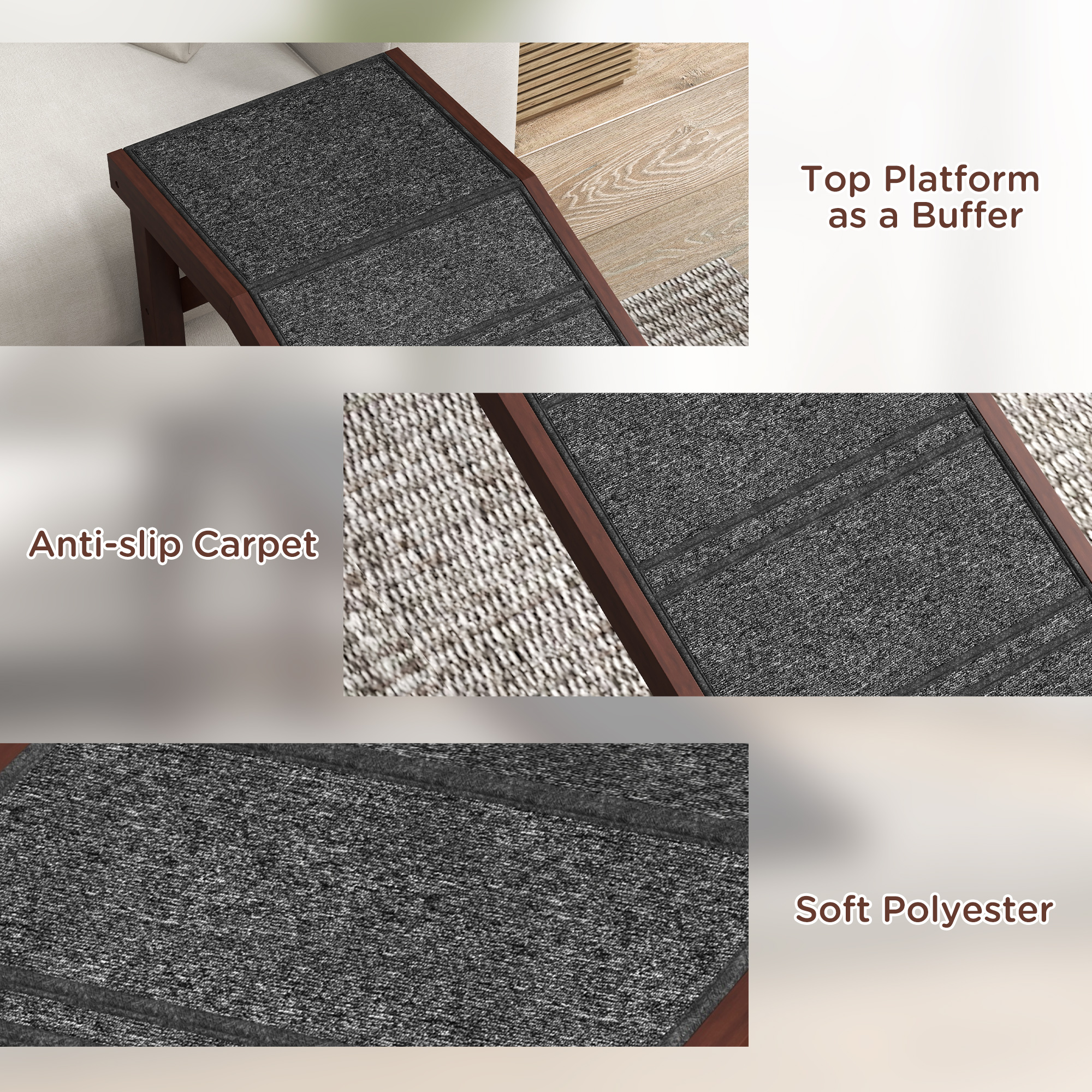 Pet Ramp For Dogs With Non-slip Carpet And Top Platform — image 6