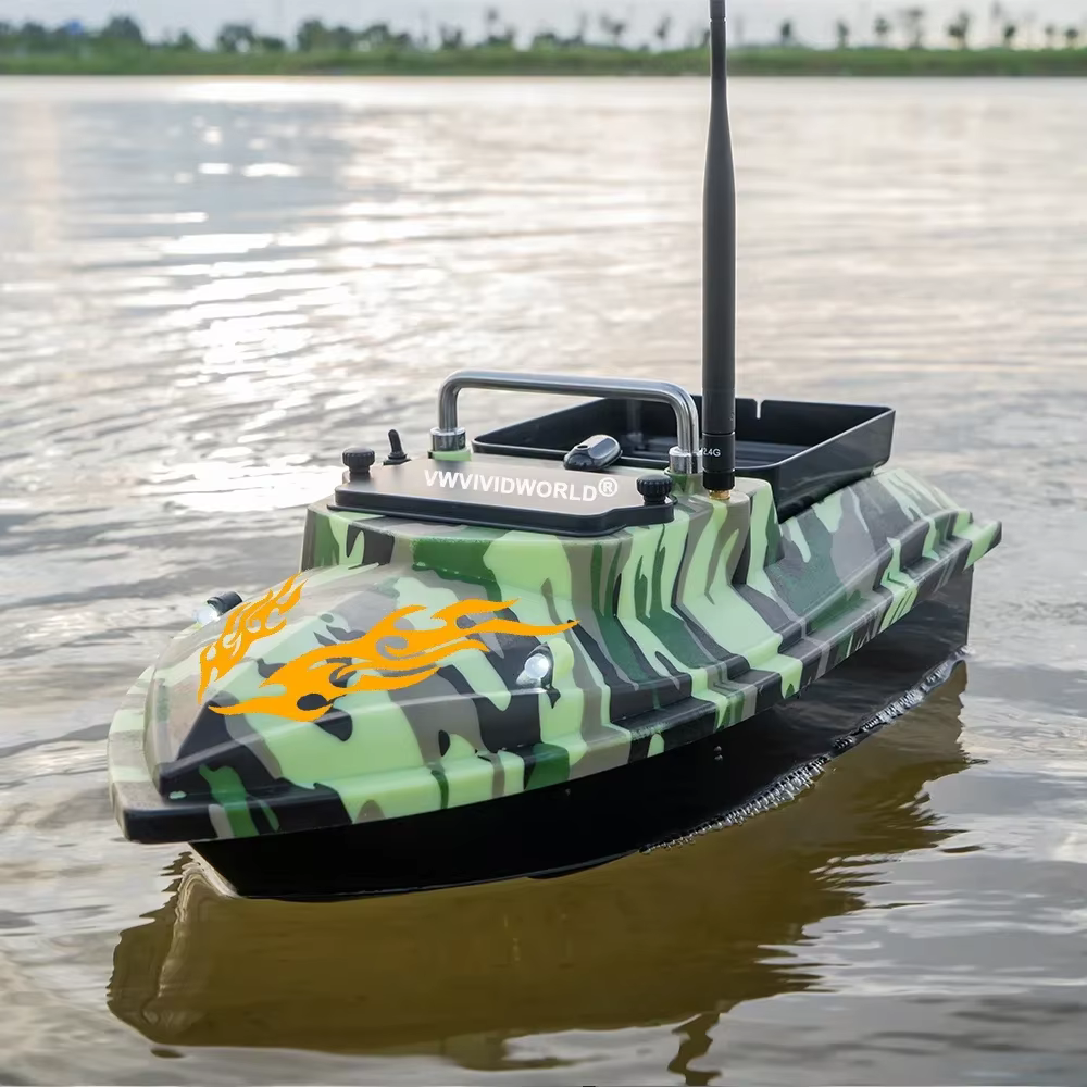 Barco de Pesca RC VWVIVIDWORLD, 2025, 2KG Cargado, Velocidad Fija, Impermeable, Alta Velocidad, 4 Luces Nocturnas — imagen 2