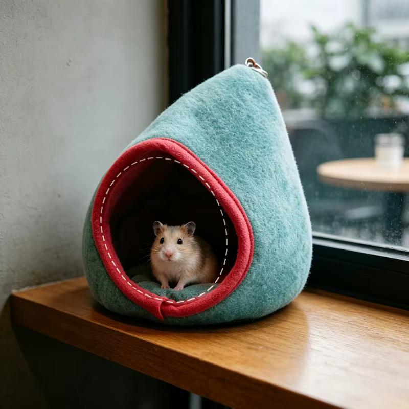Hanging Hammock for Small Pets Cozy Nest Bed for Hamsters Guinea Pigs & Chinchillas Washable Cage Accessory for Sleep & Play — image 4