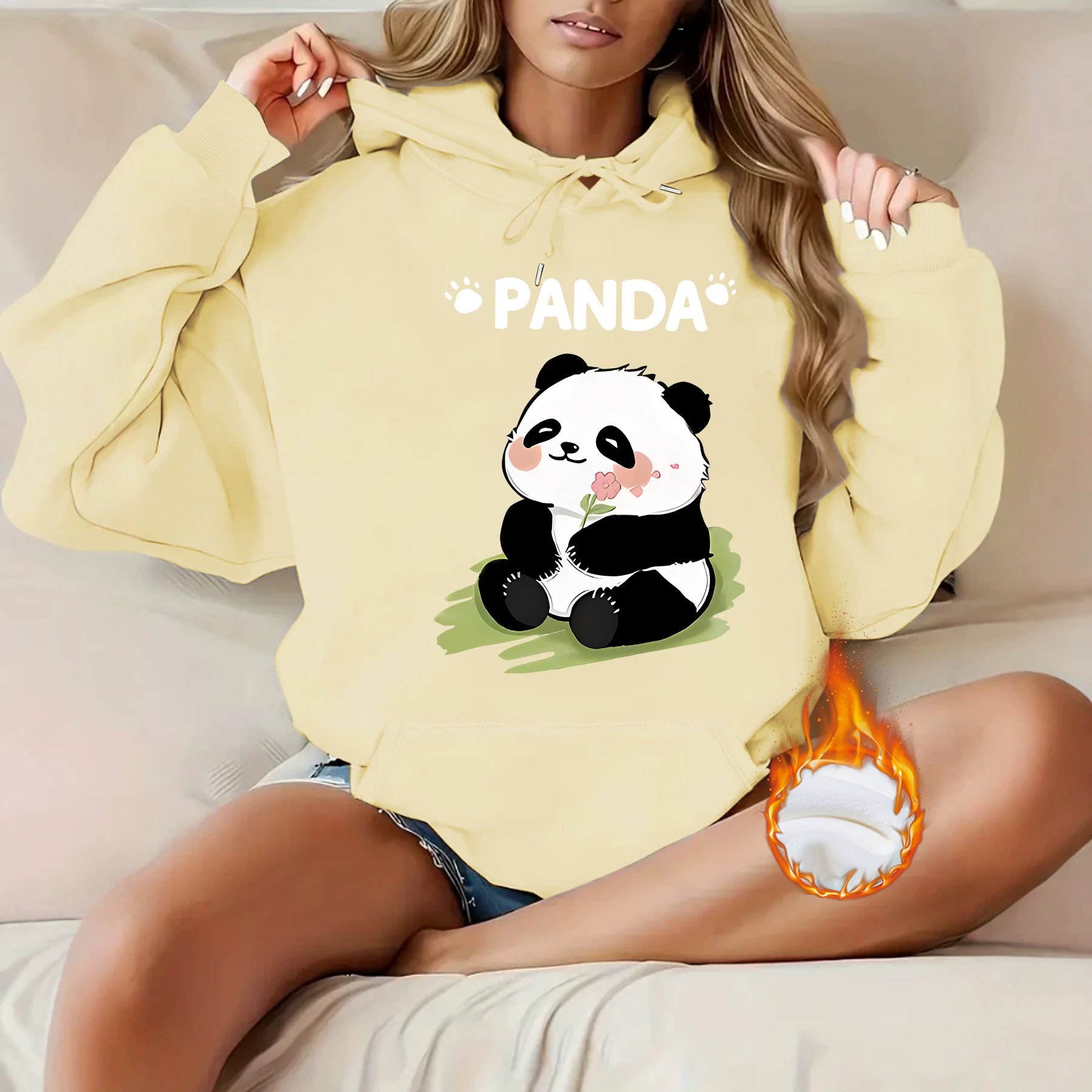 Top hoodie cartoon panda pattern — image 6