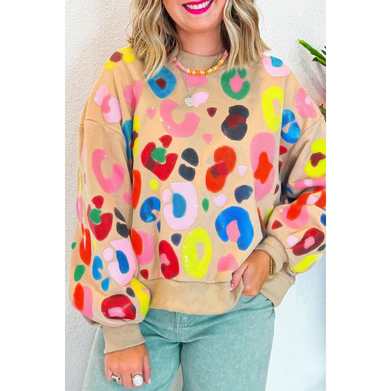 Sudadera con Manga Crew de Punto Leopardo de Invierno — imagen 6