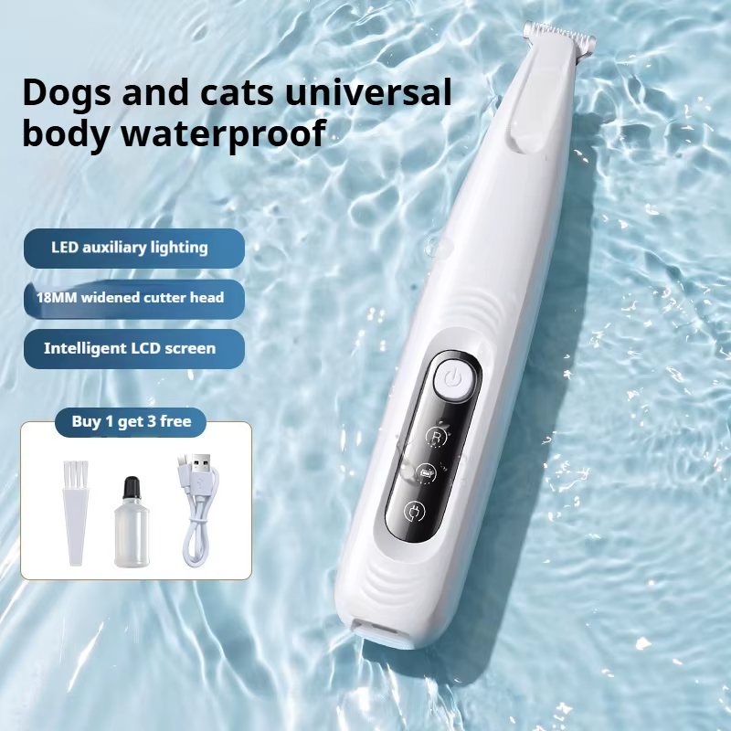 Upgrade Dog Paw Trimmer with LED Light Waterproof Portable Pet Hair Trimmer with Display Dog Clippers Grooming 18mm Widen Blade — image 5