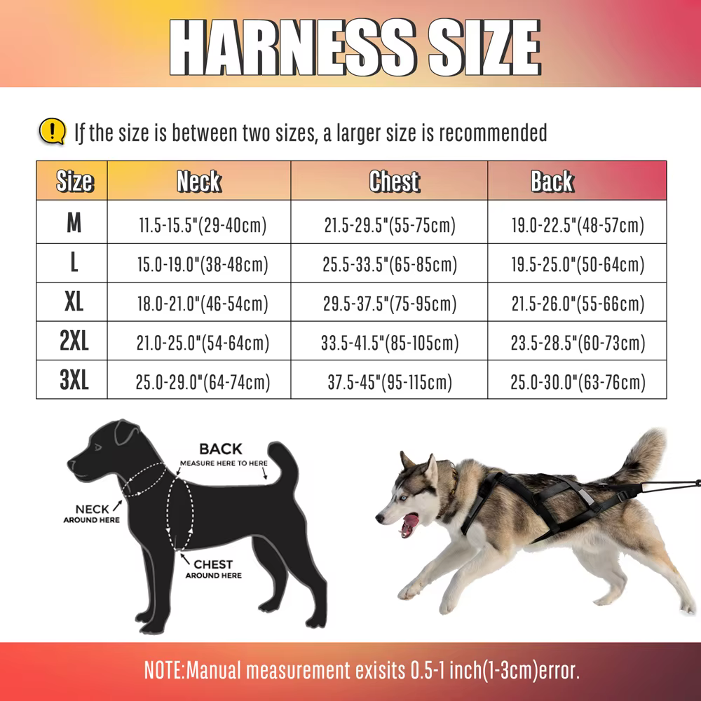Dog Sled Harness Pet Weight Pulling Sledding Harness Mushing X Back Harness For Large Dogs Husky Canicross Skijoring Scootering — image 6