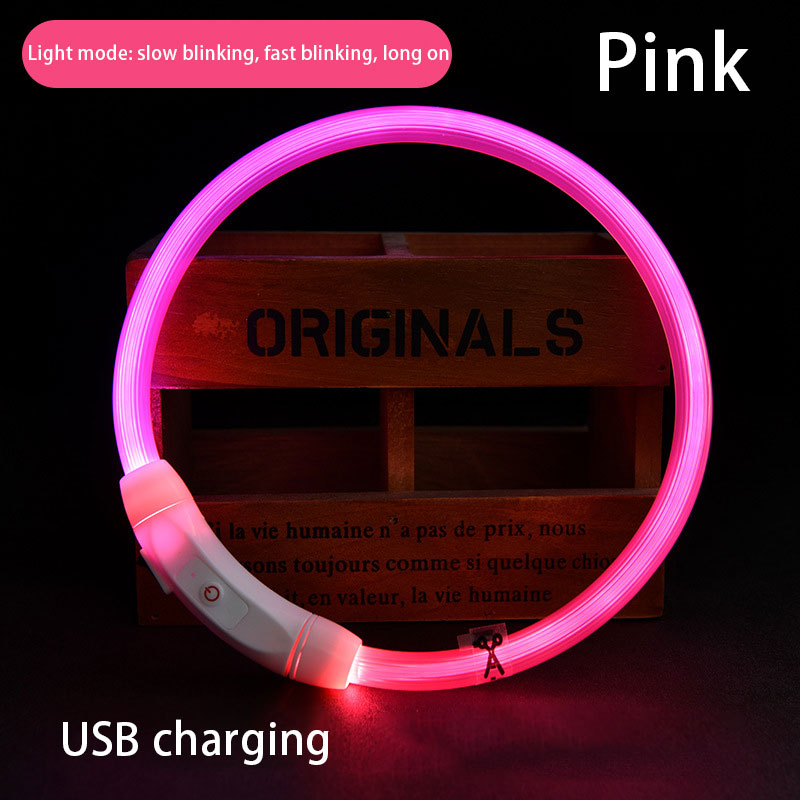 Collar Luminoso para Mascotas Collar de Mascota Carga USB DIY Collar de Perro Luminoso Collar de Cuello Seguro para Caminar con Perros — imagen 10