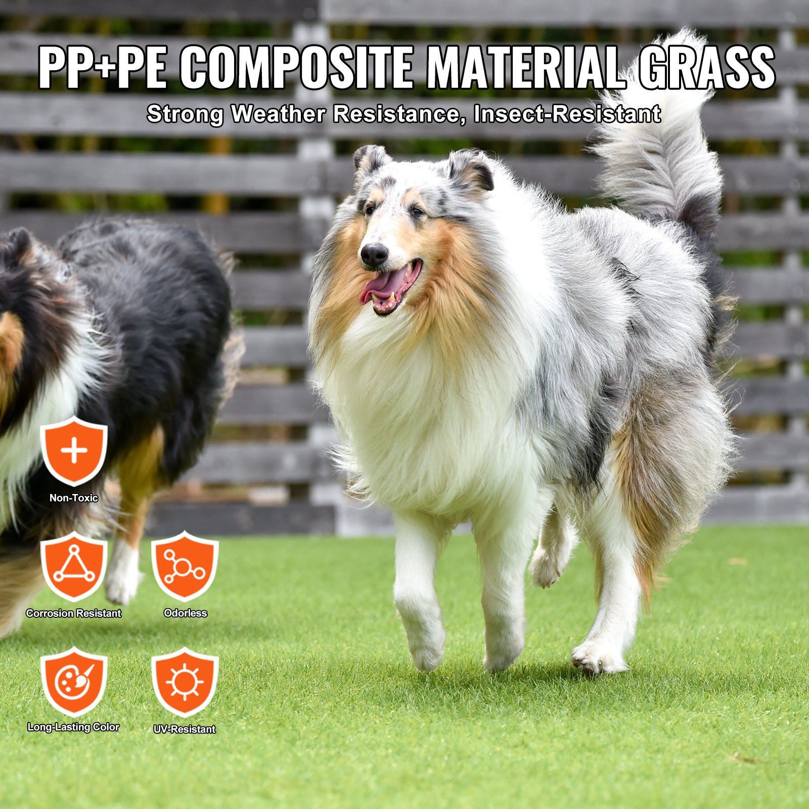 Césped Artificial, Alfombra de 6 x 10 Pies, Pasto Verde de 1.38 Pulgadas, Tapete de Entrada Decorativo para Patio y Jardín, Fácil de Limpiar con Orificios de Drenaje, Perfecto para Interiores y Exteriores, Tapete Rascador para Mascotas y Entradas — imagen 4
