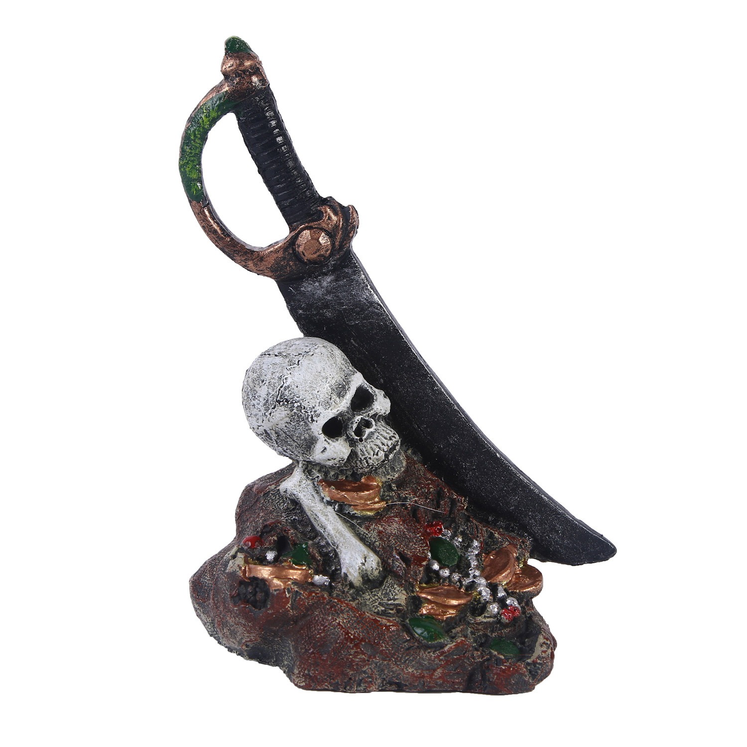 Muñeca de cráneo zombie para reptiles - habitación oculta decoración para tanque de peces — imagen 1