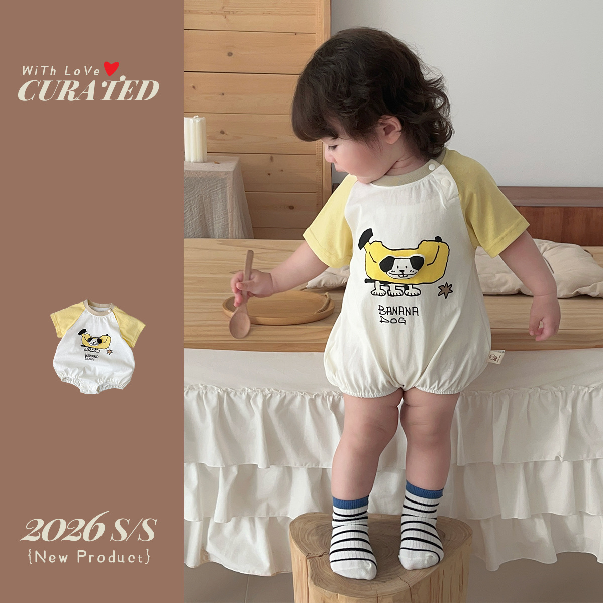 Clothes Banana Dog Sleeveless Short-sleeve Romper Infant Short-sleeve Onesie Boy Bodysuit Crawling Outfit — image 5