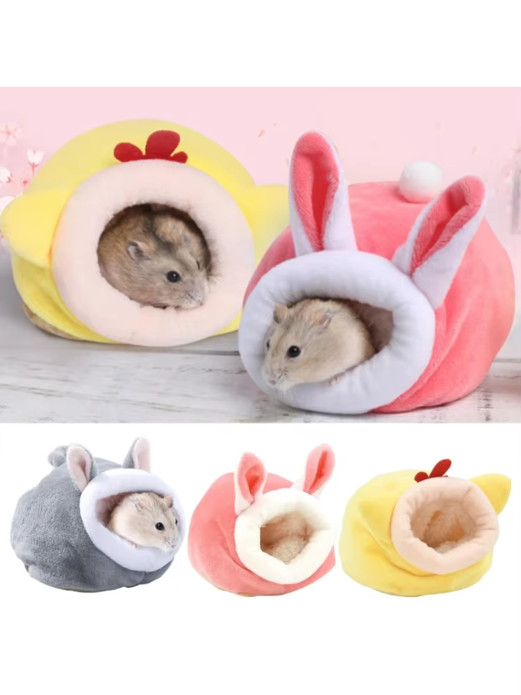 Windproof Hamster Nest Hamster House Glider Guinea Pigs Bunny Winter Plushy Nest — image 2