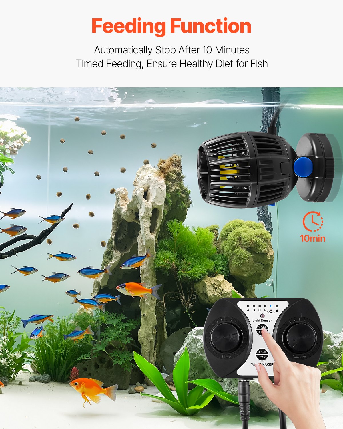 Aquarium Wave Maker With Controller 20W DC 24V Powerhead With Magnetic Base — imagen 5