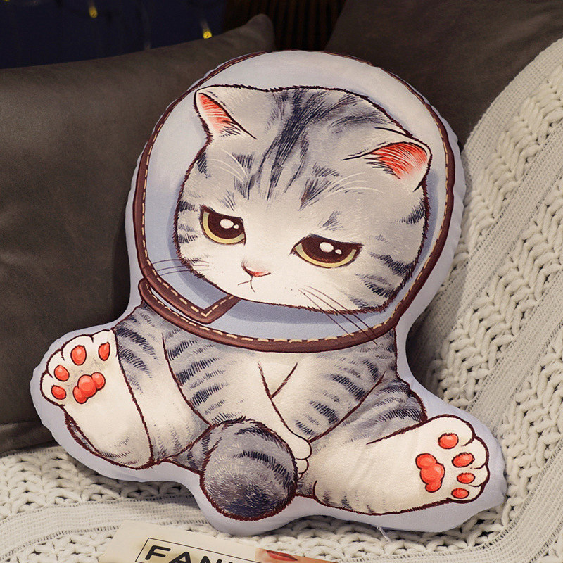New Cute Double-Sided Printing Cat Pillow Plush Cat Pillow Home Pillow Zipper Removable And Washable — image 9