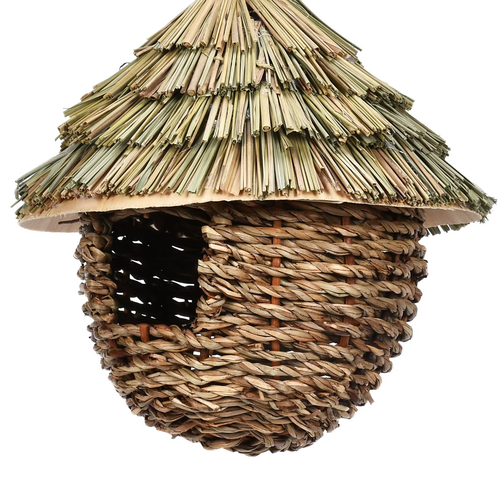 Birds Nest Bird Cage Natural Grass Egg Cage Bird House Outdoor Decorative Weaved Hanging Parrot Nest Houses Pet Bedroom — image 1