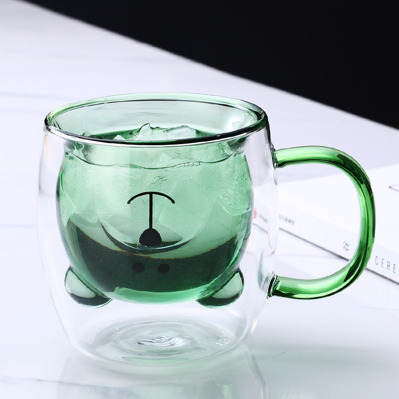 Creative Cute Bear Coffee Mugs Double Glass Cup Animal Double-layer Milk Juice Tea Mug Cup Lady Valentine's Day Christmas Gift — image 10