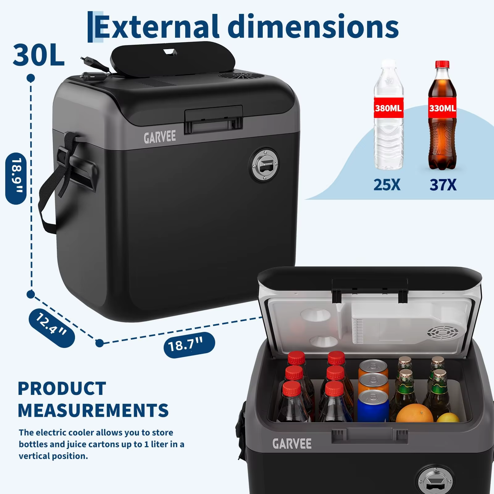 Electric Cooler And Warmer Portable Thermoelectric Fridge With 110V AC 12V Car Plug For Car Truck Camping Travel — image 2