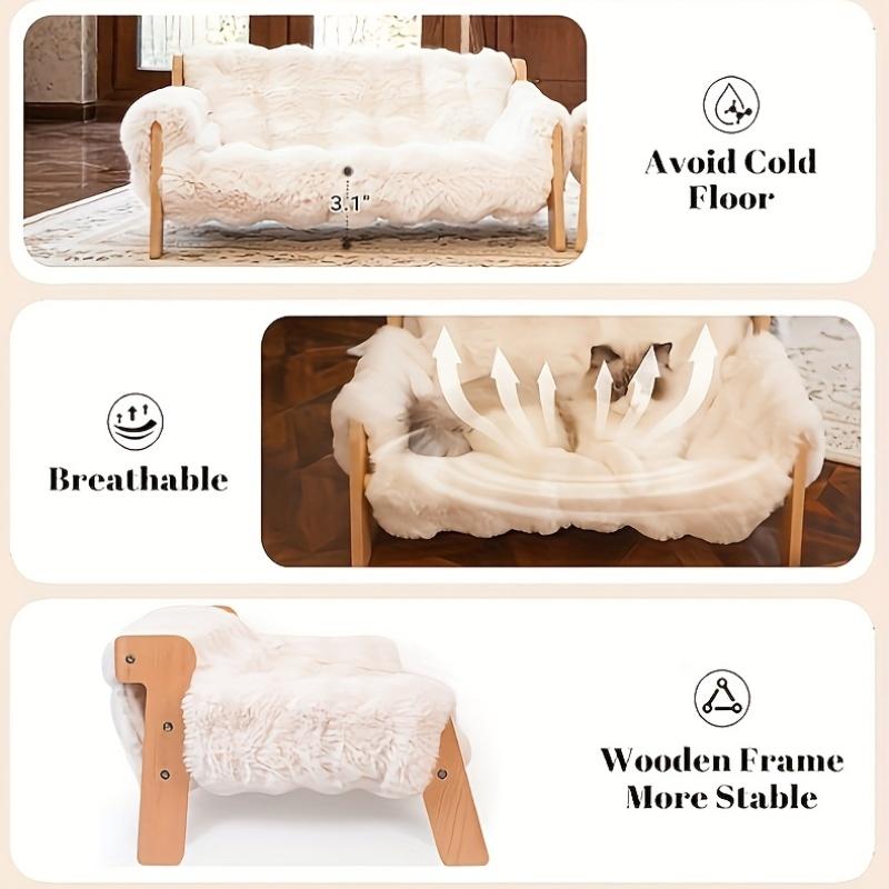 Cat Sofa Bed, Soft Plush Pet Sofa With Removable And Washable Cover, Non-slip Edge, Suitable For Indoor Cats And Small Dogs — image 4
