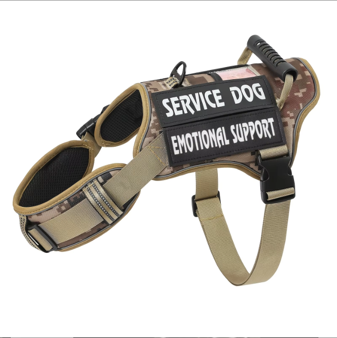 Guarnición Táctico para Perros de Servicio con Manija de Control - Sin Tirar - Ajustable Reflectiva — imagen 8