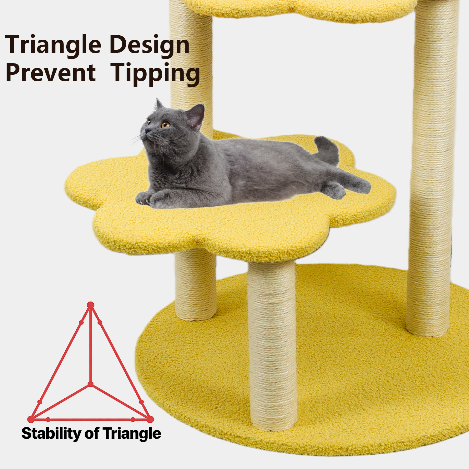 Cat Tree with Removable Cozy Perch & Scratching Posts Hanging & Toy Multi-Level Cat Furniture for Kittens/Cats to Climb, Rest & Play Hanging Toy — image 2