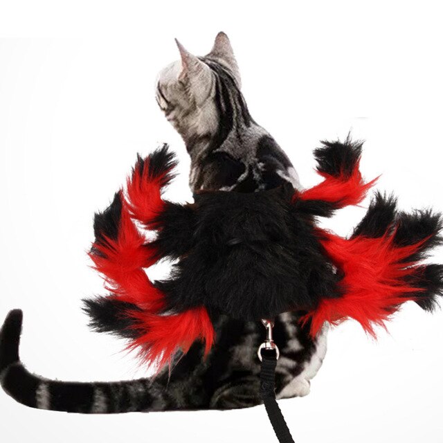 Ropa de Animales Vestimenta para Gatos y Perros Disfraz de Halloween Cuello con Correa Spider Artes Natural Hogar Decoración de Halloween — imagen 8