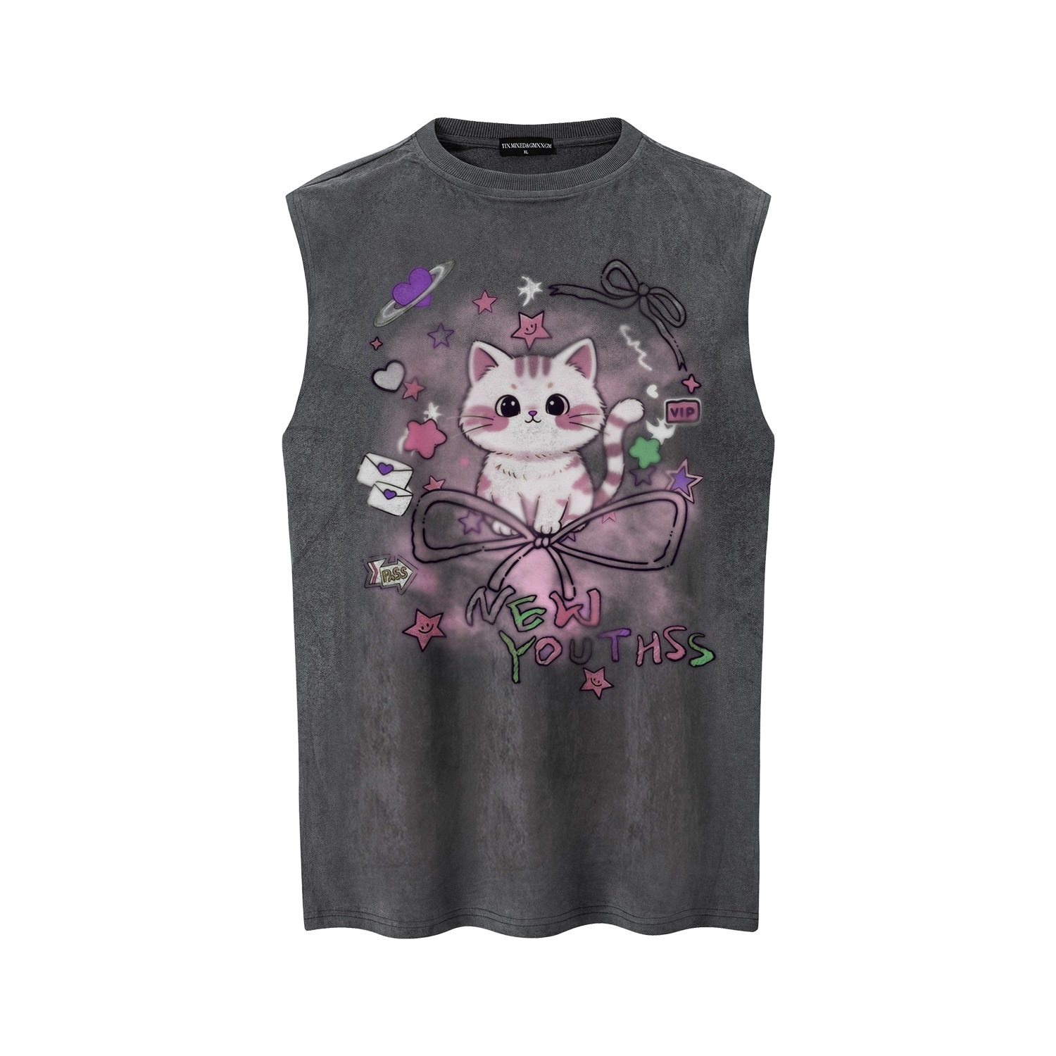 Camiseta de Manga Corta con Diseño de Gato Cool — imagen 5