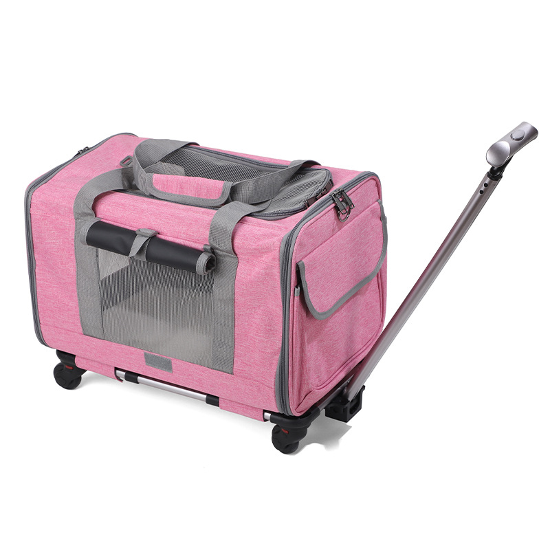 Travel Cat Carrier Summer Dog Pet Bag Foldable Cat Pet Box Breathable Portable Pet Trolley Case — image 3