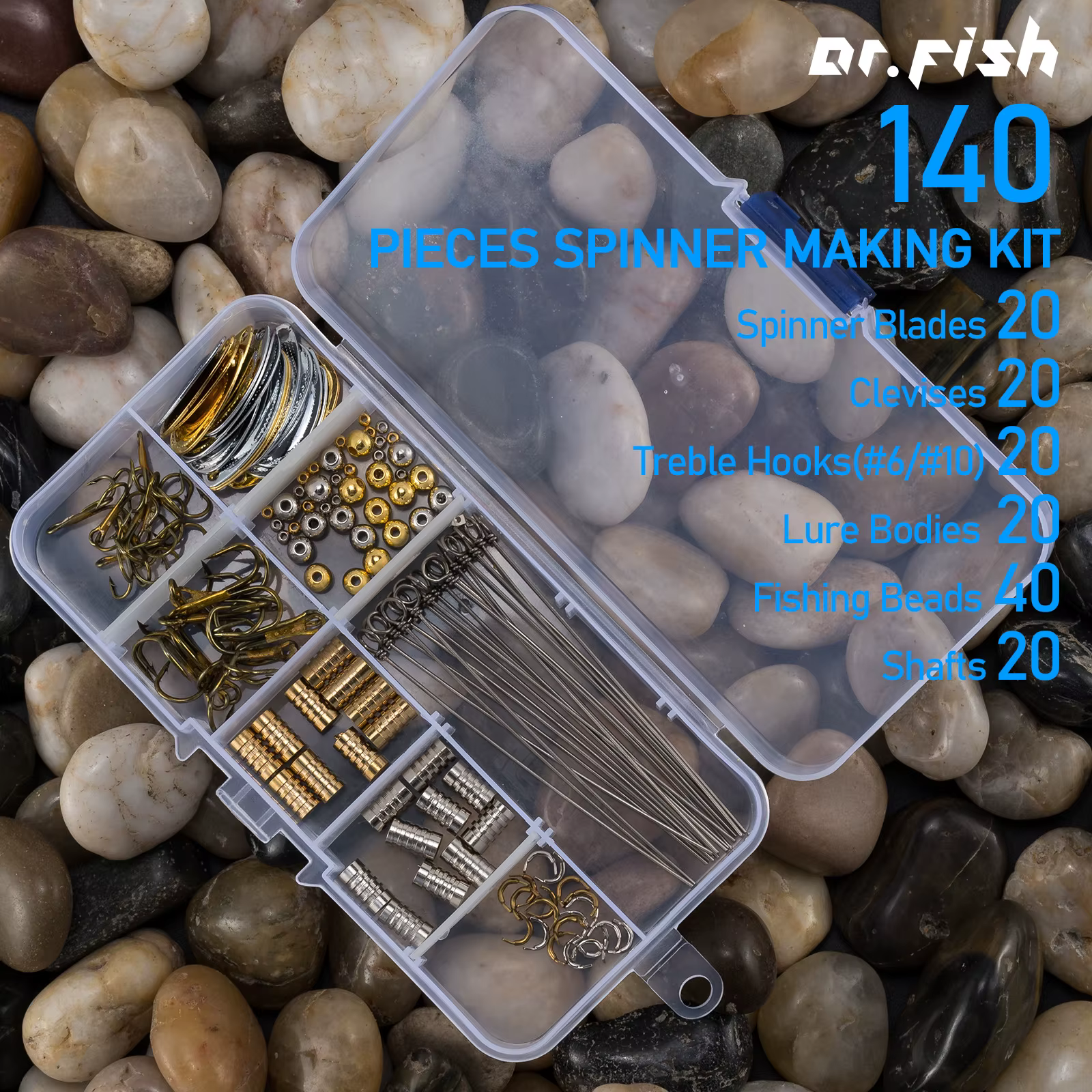140pcs Fishing Lures Making Kit Metal Spinnerbait Blades DIY Spinners Spoon Wobblers Copper Blade Walleye Rig Bass Trout — imagen 2