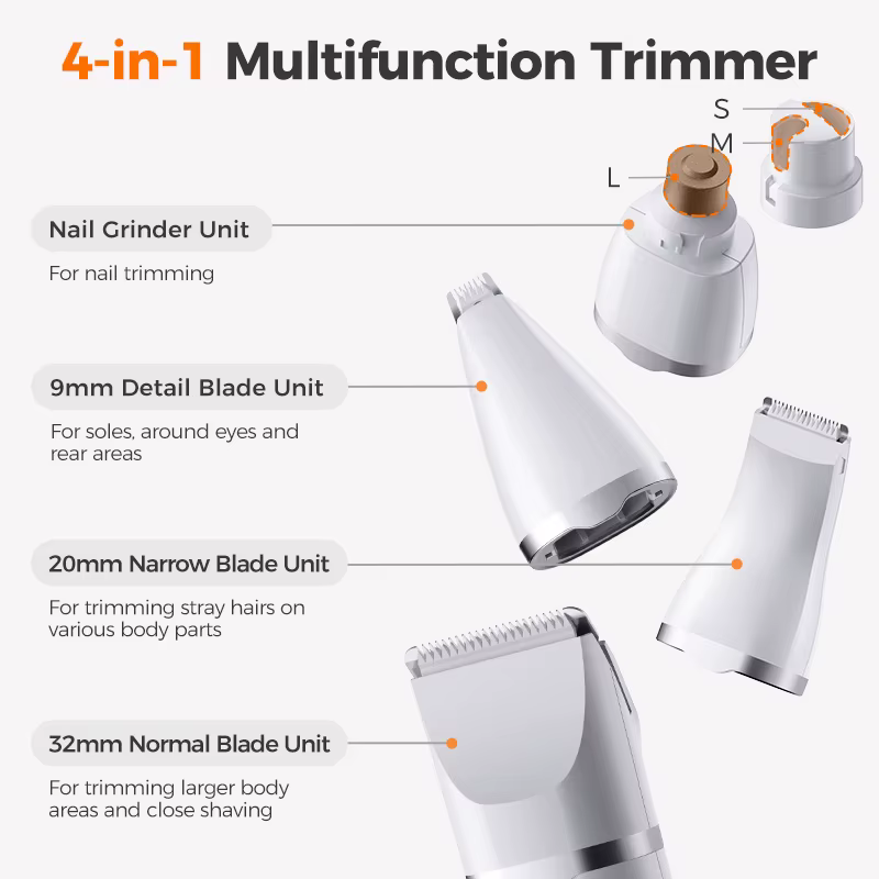 ROJECO Electric Pet Trimmer 4 in 1 Professional Grooming Kit For Dog Cat Hair Multifunctional Dog Trimmer Haircut Shaver Clipper — image 2