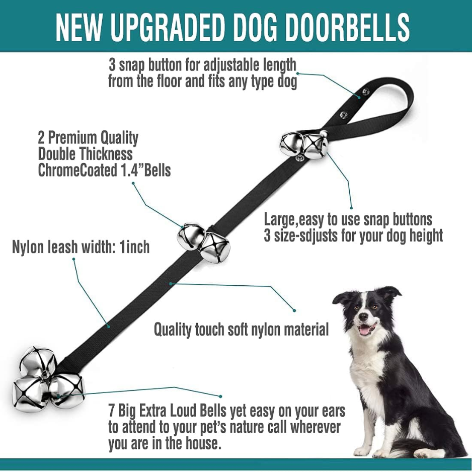2PCS Dog Doorbells For Potty Training, Adjustable Puppy Training Bells, Extra-Large Loud Door Bells For Dogs — image 4