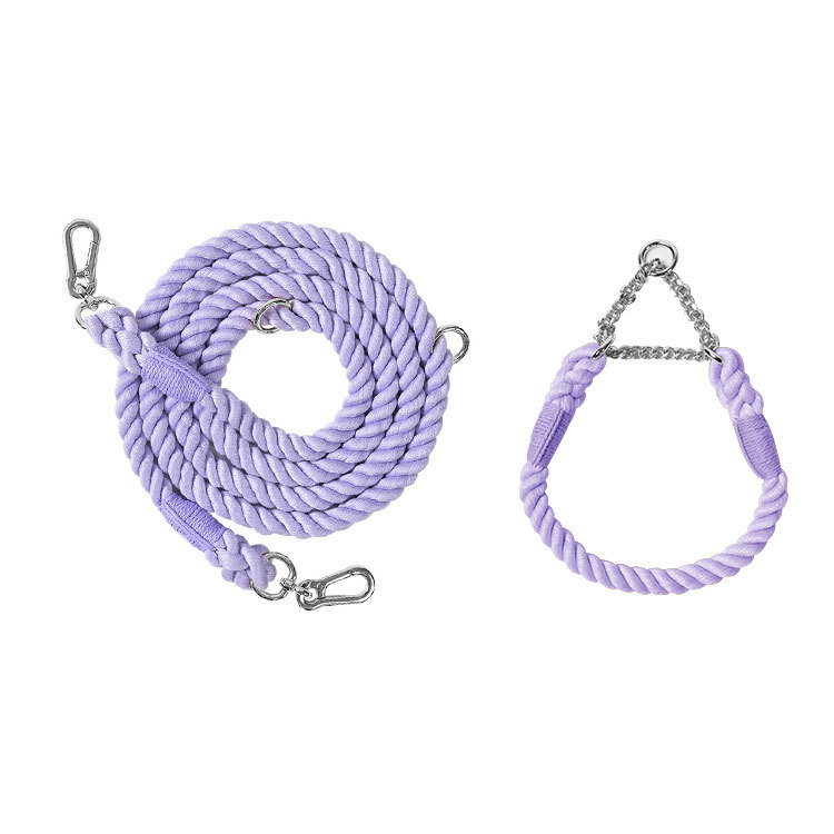 Braided Colorful Pet Dog Leash with P-Chain Collar for Medium and Large Dogs — image 13