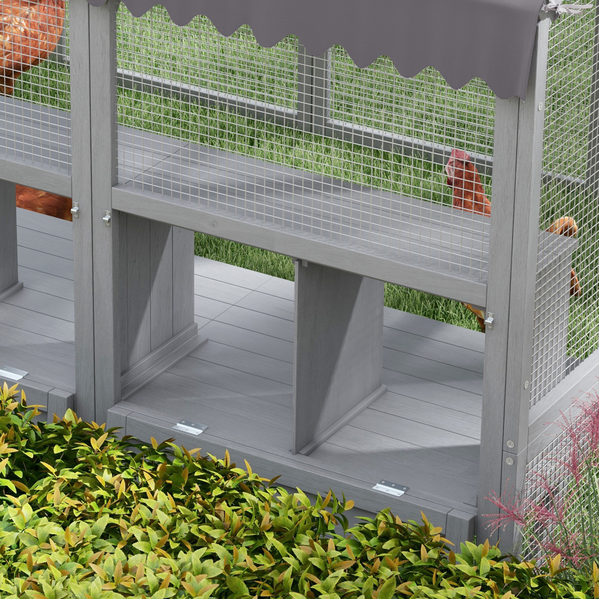 Gray Large Chicken Coop For 8-12 Chickens With Water-Resistant And Anti-UV Cove, Nesting Box — imagen 2