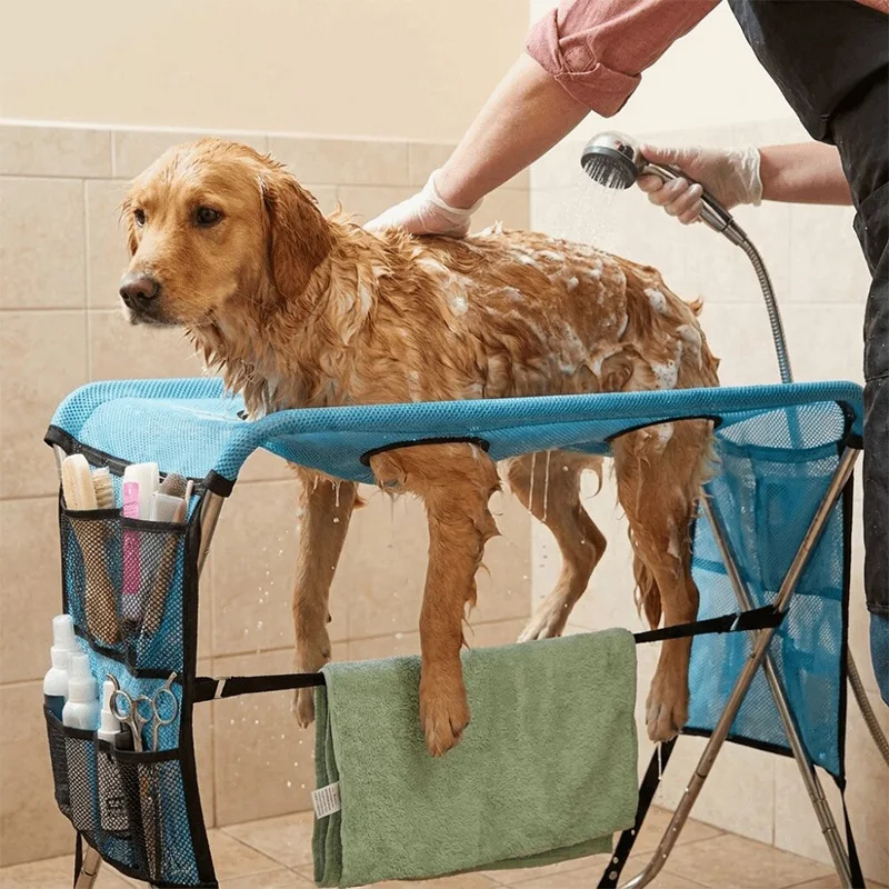 Pet Grooming Hammock With Stand Foldable Design Joint Protection For Small & Medium Pets Ideal For Home And Salon Daily Grooming — image 1