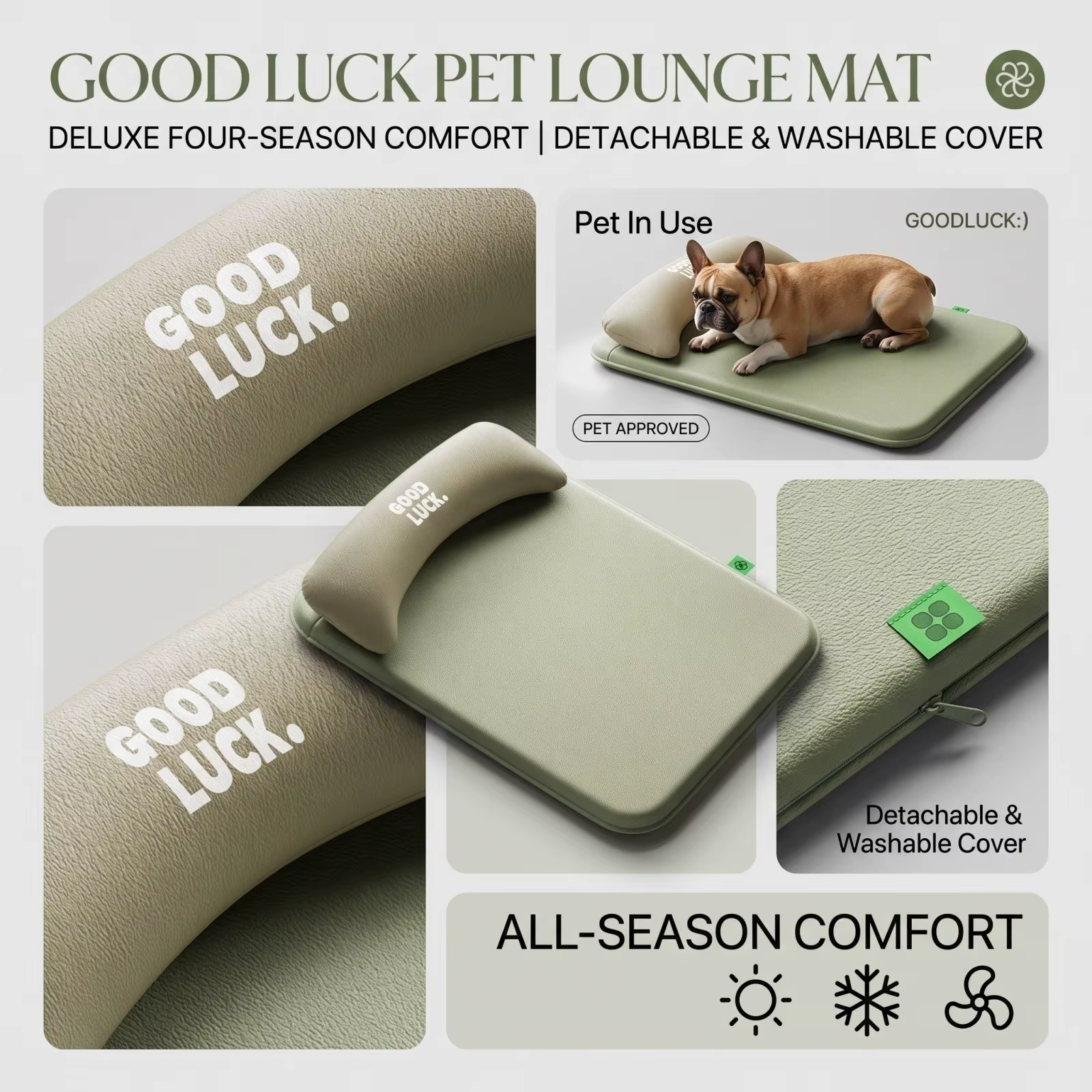 New Pet Bed with Pillow Removable and Washable Pet Mats All-Season Soft Cushion for Dogs and Cats Pet Supplies — image 4
