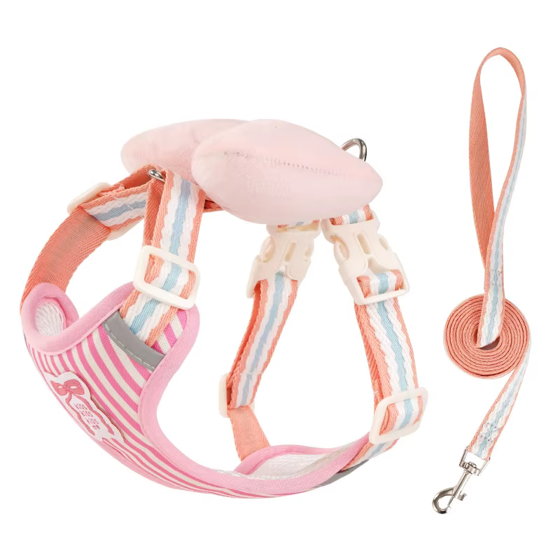 Dog harness with bow, all-season small breed no-pull leash, anti-escape leash for pet walking and gardening — image 5