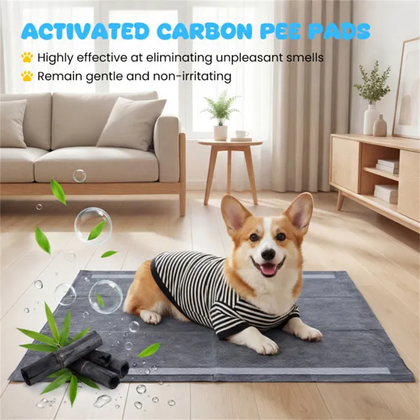 Paquete de 150 Planchas de Carbono Activado para Perros, 35,5"x24", Gran Tamaño 6 Capas Control de Olor para Entrenamiento Canino — imagen 5