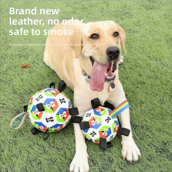 Dog Toys Soccer Ball With Straps, Interactive Toys For Tug Of War, Puppy Birthday Toy, Dog Balls For Medium Large Dog, Diameter — image 4