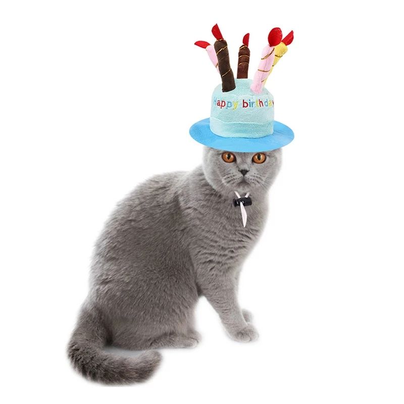 Pet Dog Birthday Hats Dog Headdress Cat Head Cover Cute Weird Cat Birthday Dress Up Faro Birthday Hat — image 5