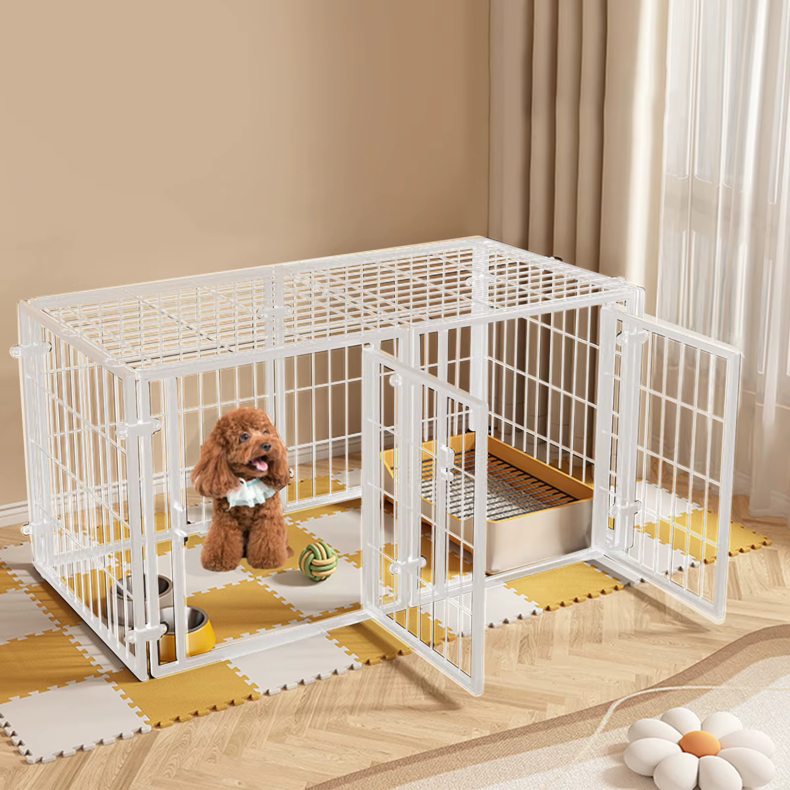 Caja de Kennel con Puerta para Perros - Jaula Metálica Resistente para Cachorros, Conejos y Peces — imagen 6
