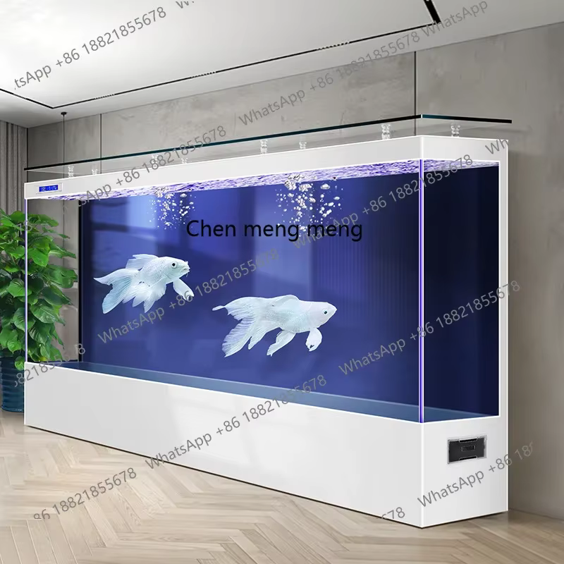 G153 Ecological fish tank, large ultra-white glass in the living room, no water change, goldfish tank against the wall aquarium — image 2