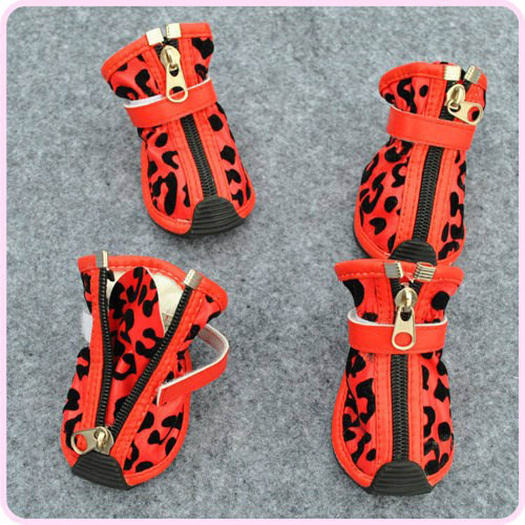 Nuevos Zapatos de Moda con Estampado de Leopardo para Mascotas en PU — imagen 1