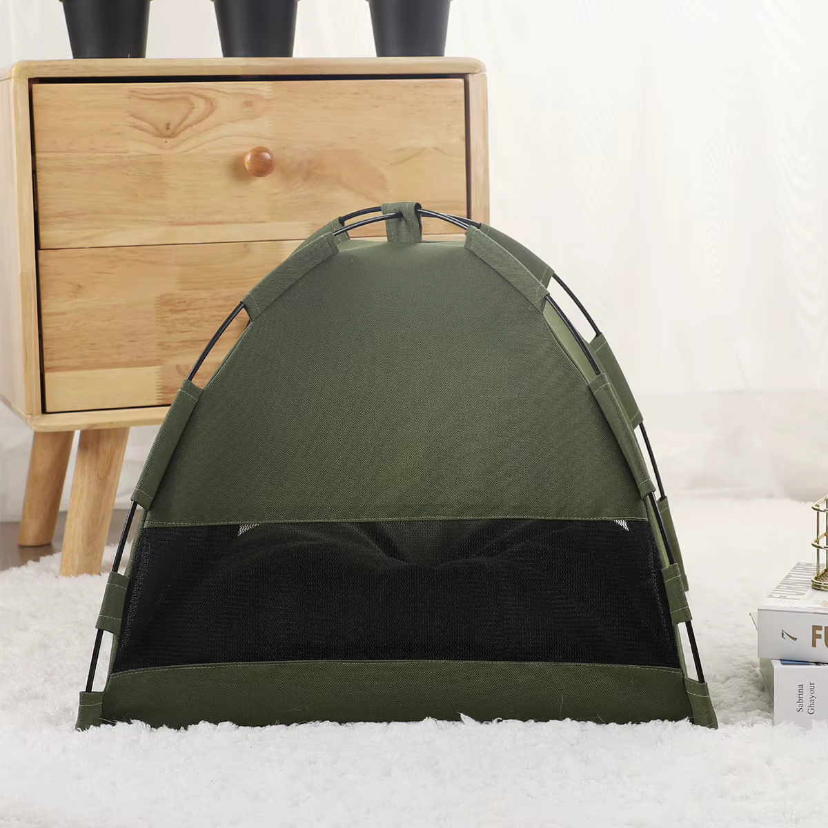 Pet Tent Bed Cats House Supplies Products Accessories Warm Cushions Furniture Sofa Basket Beds Winter Clamshell Kitten Tents Cat — image 3