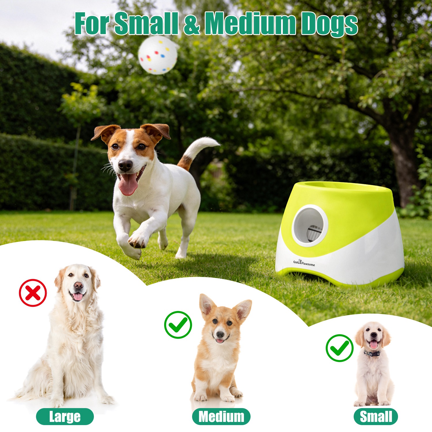Lanzador Automático de Pelotas para Perros Recargable Juguetes Interactivos para Cachorros Pequeños y Medianos con 3 Configuraciones de Distancia Ajustables 6 Piezas Pelotas 2.3 pulgadas — imagen 11