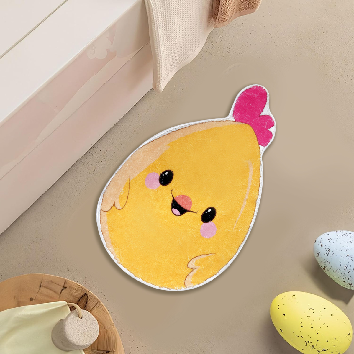 Manta de Baño para Pollos 24x15 Pulgadas Bienvenida Primavera Alfombrita Corte Non-Slip Lavable para Baño, Dormitorio o Salón Decoración de Baño para Pascua Día de la Madre Fiesta Cumpleaños Regalo — imagen 1