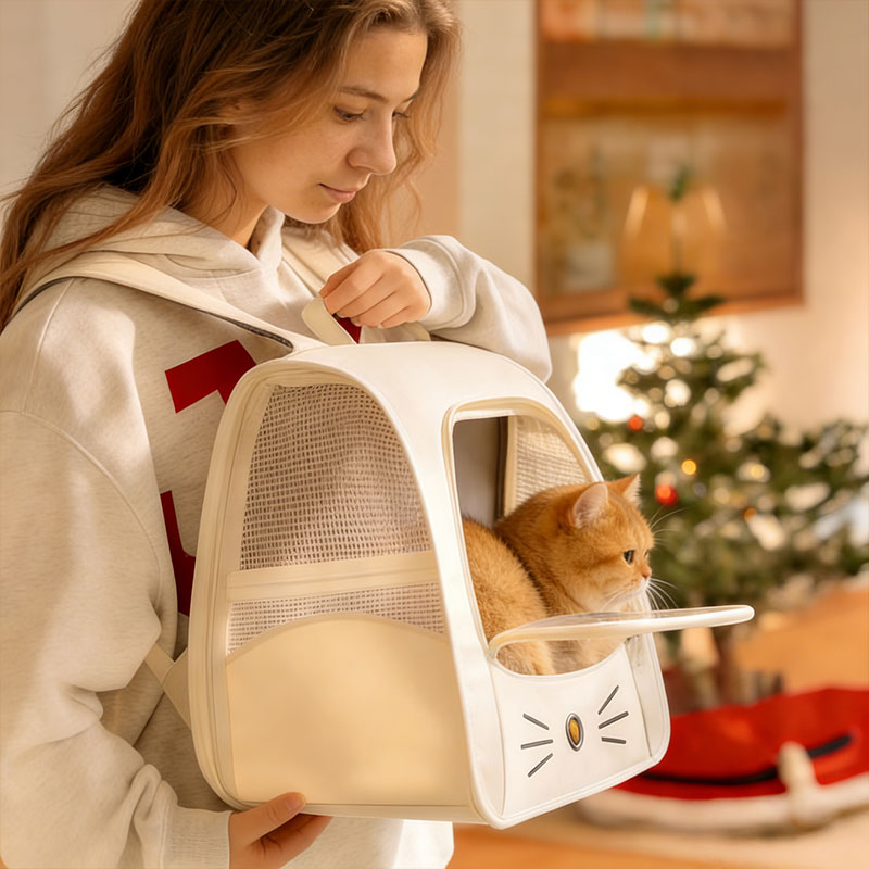 Pet Carrier Backpack, Travel Bag for Small Dogs and Cats, Breathable Mesh Car & Outdoor Carrier — image 5
