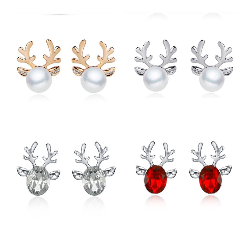 1 Par de Pendientes de Navidad Elegantes para Mujer con Perlas y Aleación de Cobre — imagen 1