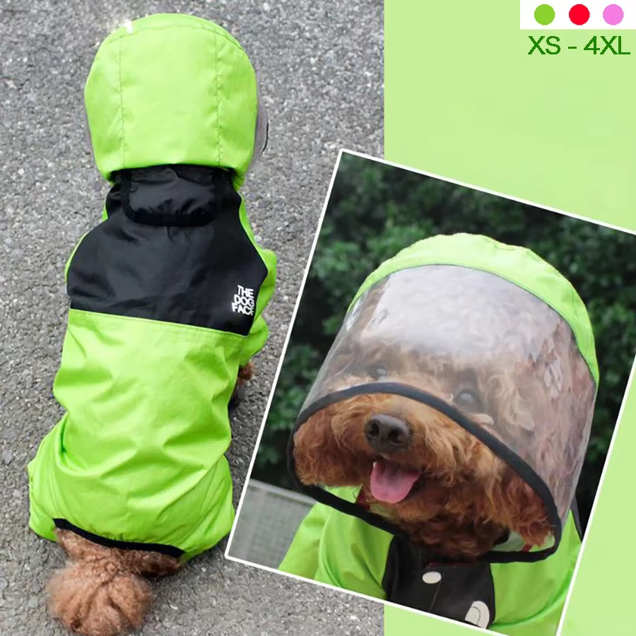 Chaleco de Lluvia para Perros Transparente con Capucha Impermeable Ropa para Mascotas Caninas y Gatos — imagen 1